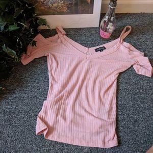 Pink Cold Shoulder Tank